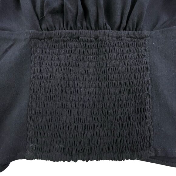 Abercrombie & Fitch Twist Front Top Women’s XS Black Long Sleeve Cropped Blouse - Picture 6 of 11